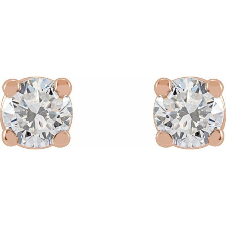 14K Rose Gold 1/5 CTW Lab-Grown Diamond Earrings