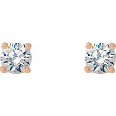 14K Rose Gold 1/5 CTW Lab-Grown Diamond 4-Prong Stud Earrings