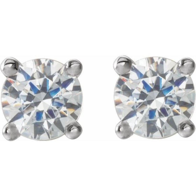 14K White Gold 1/4 CTW Lab-Grown Diamond 4-Prong Stud Earrings