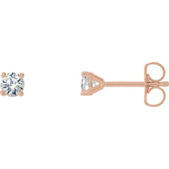14K Rose Gold 1/4 CTW Lab-Grown Diamond 4-Prong Stud Earrings