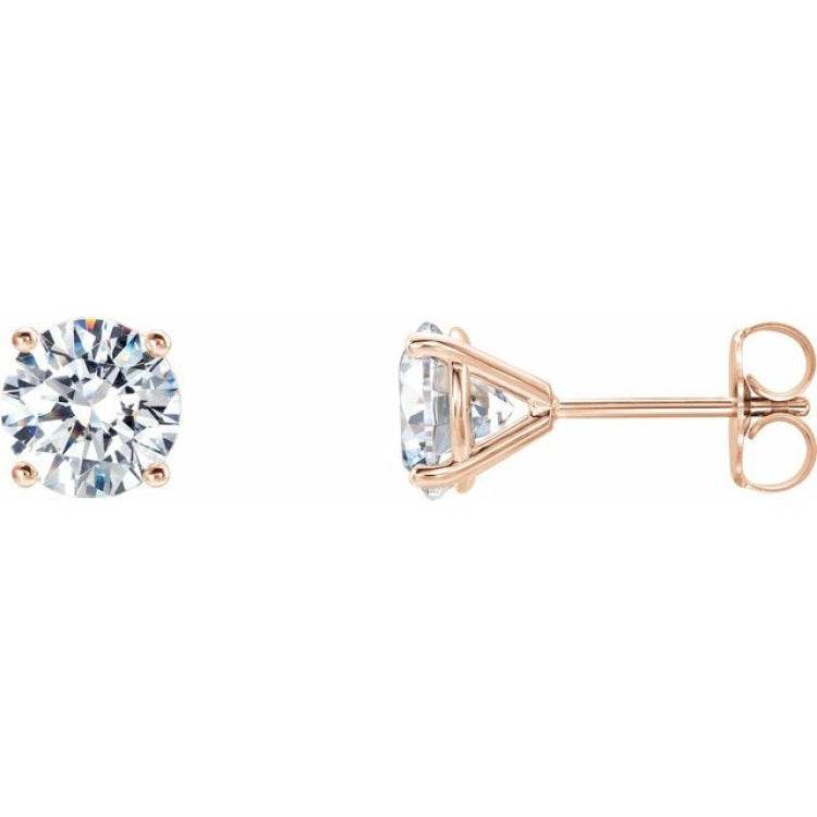14K Rose Gold 1/2 CTW Lab-Grown Diamond 4-Prong Stud Earrings
