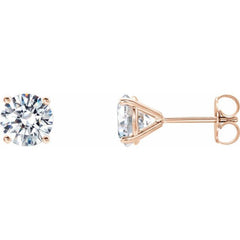 14K Rose Gold 1/2 CTW Lab-Grown Diamond 4-Prong Stud Earrings