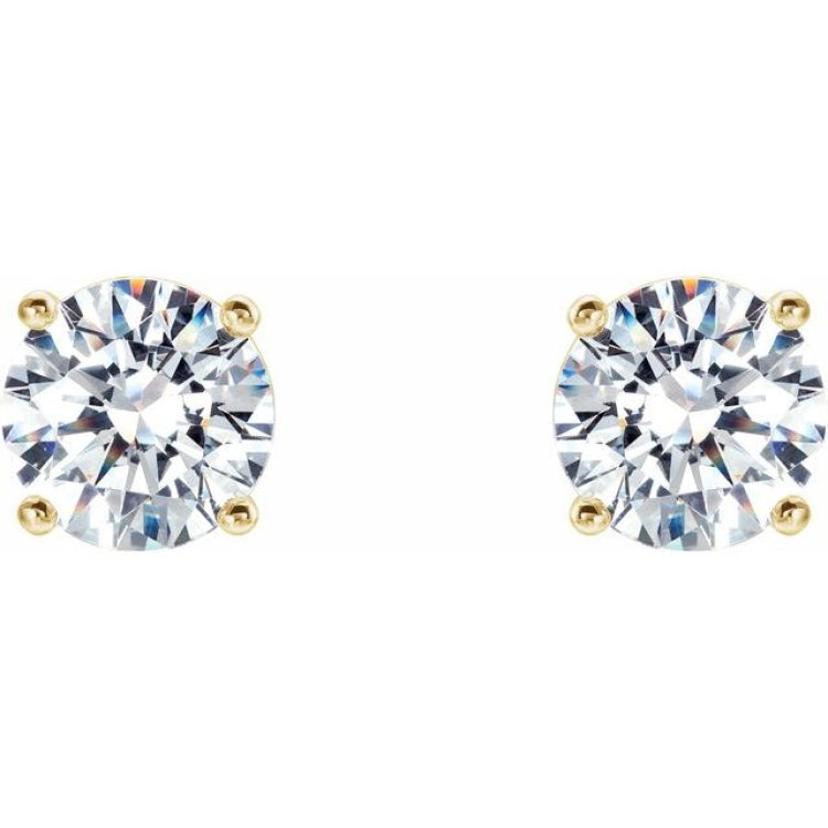 14K Yellow Gold 1 CTW Lab-Grown Diamond 4-Prong Stud Earrings