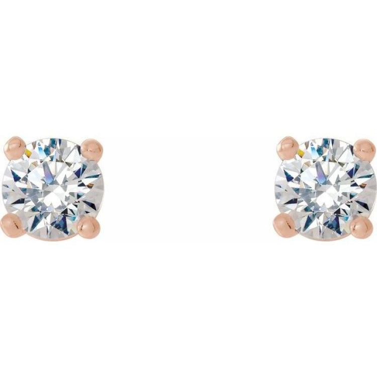 14K Rose Gold 1/8 CTW Lab-Grown Diamond Stud Earrings