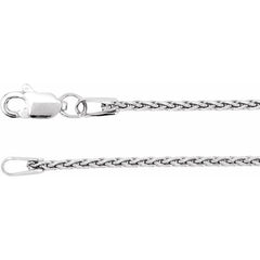 14K White 1.25 mm Wheat 24" Chain