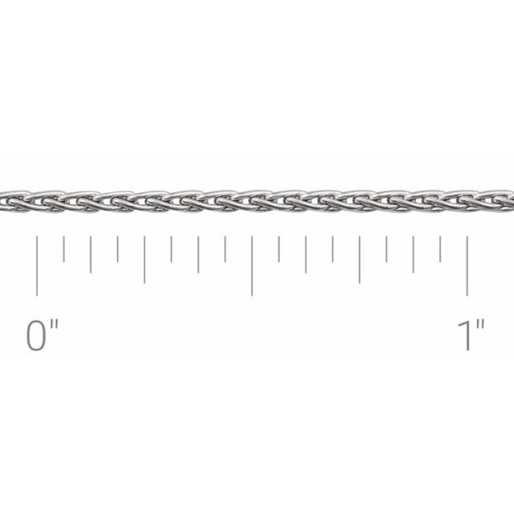14K White Recycled Metal 1.25 mm Wheat Chain by the Inch