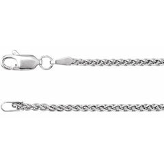 14K White 1.8 mm Wheat 7" Chain