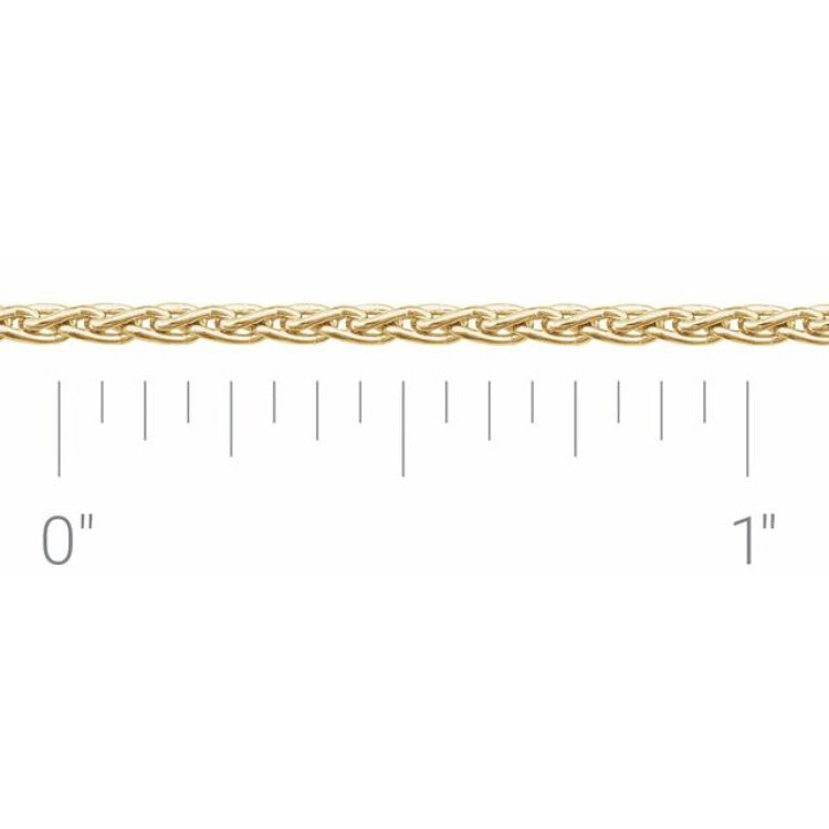 14K Yellow Recycled Metal 1.5 mm Wheat Chain by the Inch