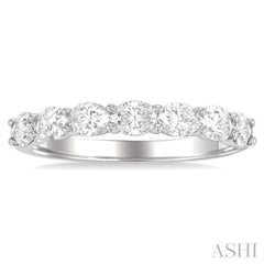1 Ctw East-West Oval Cut Diamond Fashion Band in 14K White Gold