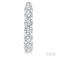 4 Ctw Inside-Out Round Cut Diamond Hoop Earrings in 14K White Gold