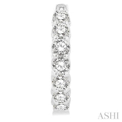 5 ctw Inside-Out Round Cut Diamond Hoop Earrings in 14K White Gold