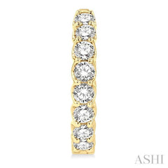 3 ctw Inside-Out Round Cut Diamond Hoop Earrings in 14K Yellow Gold