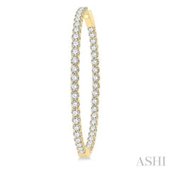 10 ctw Inside-Out Round Cut Diamond 2-Inch Hoop Earrings in 14K Yellow Gold