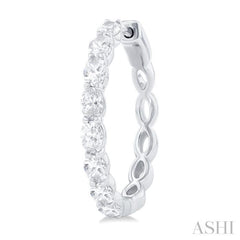 1 7/8 ctw North-South Oval Cut Diamond Fashion Hoop Earring in 14K White Gold