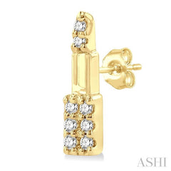 1/20 Ctw Petite Lipstick Round Cut Diamond Fashion Stud Earrings in 10K Yellow Gold