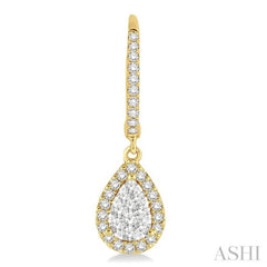 5/8 ctw Pear Shape Diamond Lovebright Earrings in 14K Yellow and White Gold