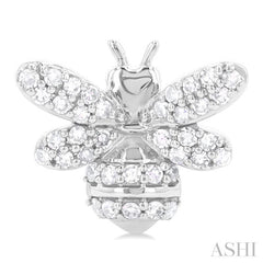 1/3 Ctw Petite Bumble Bee Round Cut Diamond Fashion Stud Earrings in 10K White Gold