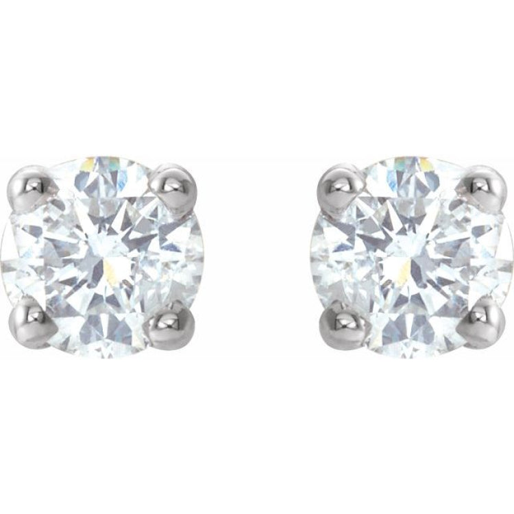 14K White Gold 1/6 CTW Natural White Diamond Earrings