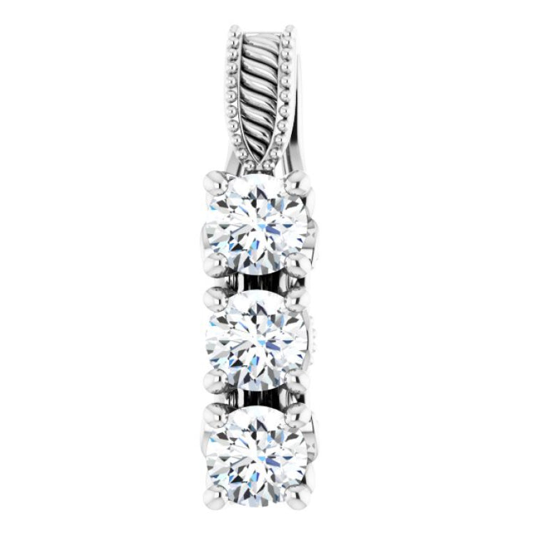 14K White 5/8 CTW Lab-Grown Diamond Pendant