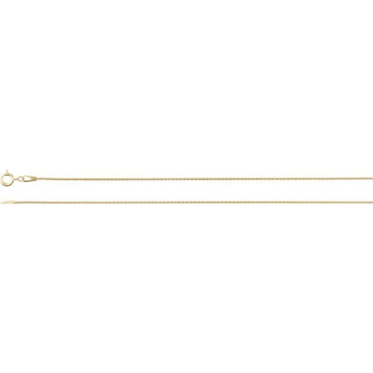 14K Yellow Gold-Filled 1 mm Wheat 7" Chain