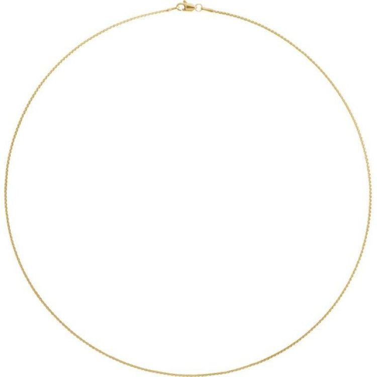 14K Yellow Gold-Filled 2.4 mm Wheat 7" Chain