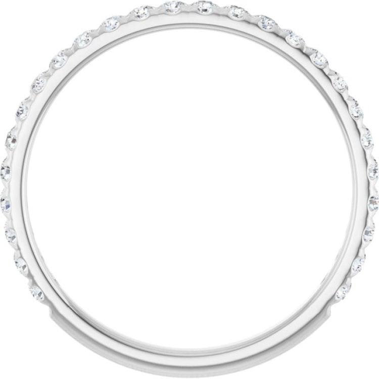 Platinum 1/3 CTW Lab-Grown Diamond French-Set Anniversary Band