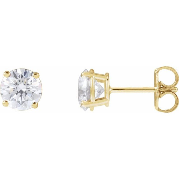 14K Yellow Gold 4 CTW Lab-Grown White Diamond Earrings