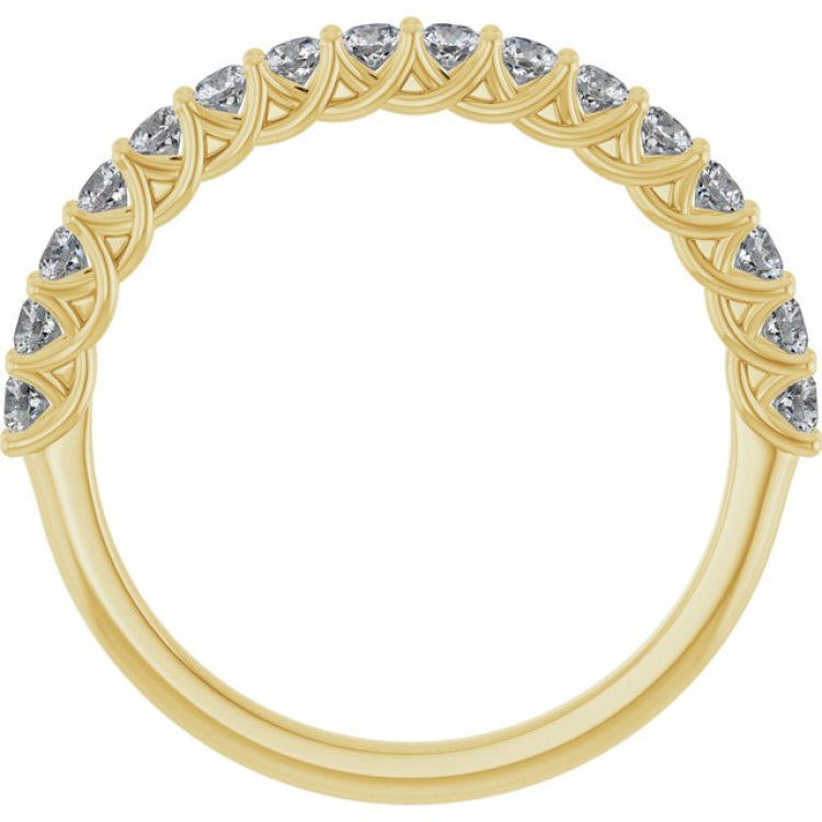 14K Yellow 7/8 CTW Natural Diamond Anniversary  Band