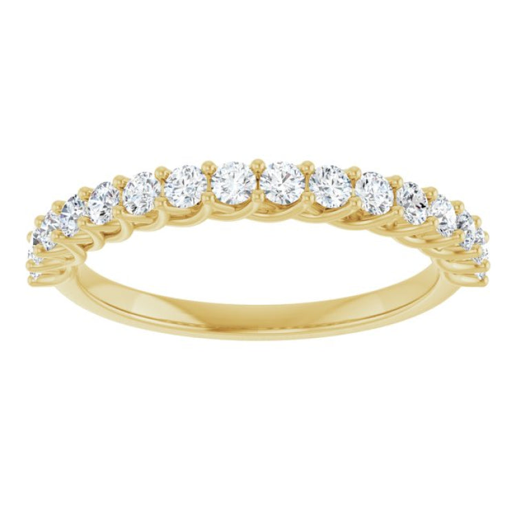14K Yellow 7/8 CTW Natural Diamond Anniversary  Band