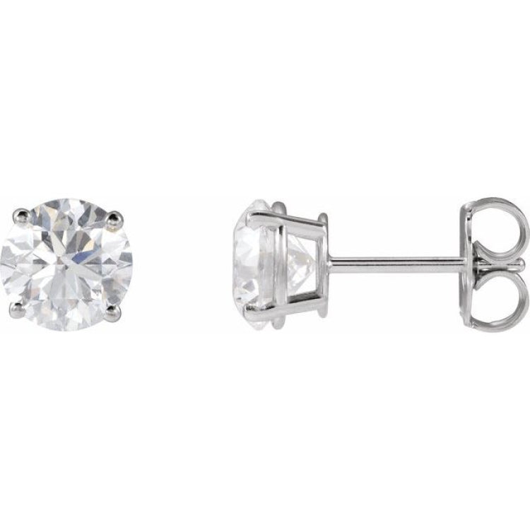 Platinum 7 mm Natural Sky Blue Topaz Earrings