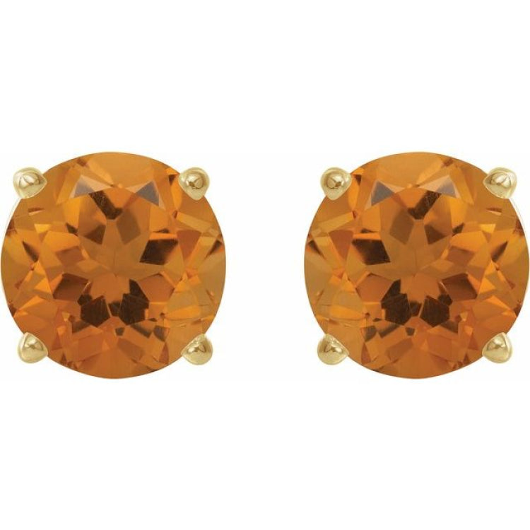 14K Yellow Gold 6 mm Natural Citrine Earrings
