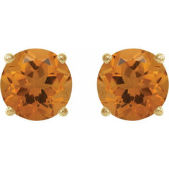 14K Yellow Gold 6 mm Natural Citrine Earrings