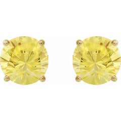 14K Yellow 8 mm Lab-Grown Yellow Sapphire Stud Earrings