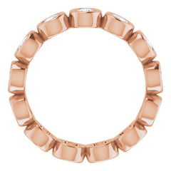 14K Rose 1 1/4 CTW Lab-Grown Diamond  Eternity Band Size 7