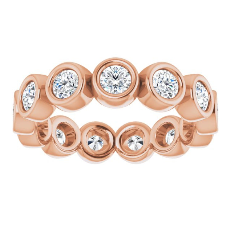 14K Rose 1 1/4 CTW Lab-Grown Diamond  Eternity Band Size 7