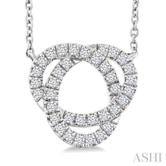 1/4 Ctw Trinity Round Cut Diamond Fashion Pendant With Chain in 10K White Gold