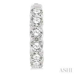 5 Ctw Inside-Out Embellished Round Cut Diamond Hoop Earrings in 14K White Gold