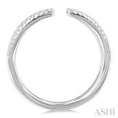 1/3 Ctw Geometric Wide Split Lightweight Round Cut Diamond Open Fashion Ring in 10K White Gold