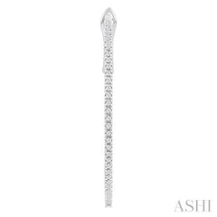 1/2 ctw Inside & Outside Round Cut Diamond Hoop Earring in 14K White Gold