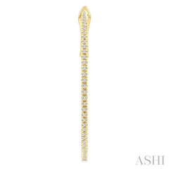 1/2 Ctw Inside & Outside Round Cut Diamond Hoop Earrings in 14K Yellow Gold