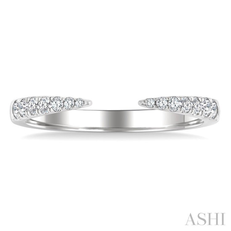 1/5 Ctw Graduated Round Cut Diamond Claw Open Fashion Ring in 10K White Gold
