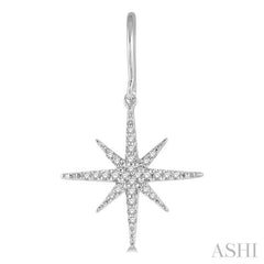 1/5 ctw Round Cut Diamond Star Earring in 10K White Gold