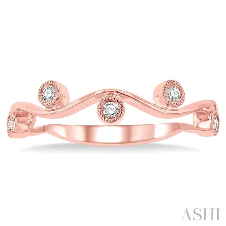 1/8 Ctw Round Cut Diamond Stackable Band in 14K Rose Gold