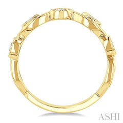 1/20 Ctw Marquise Shape Round Cut Diamond Stackable Band in 14K Yellow Gold