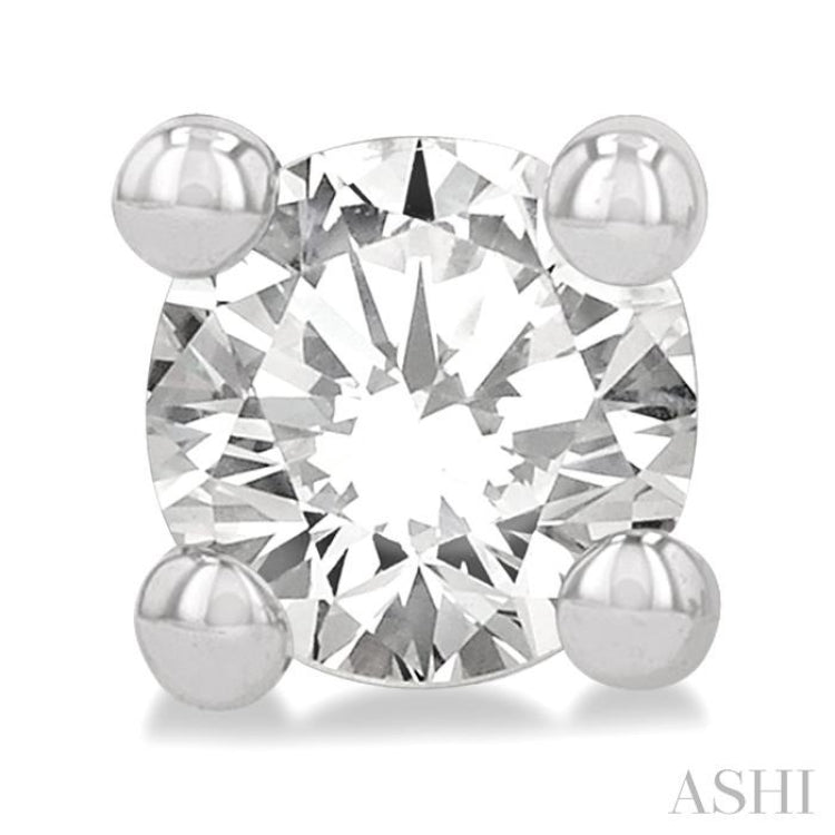 1/20 Ctw Round Cut Diamond Stud Earrings in 14K White Gold
