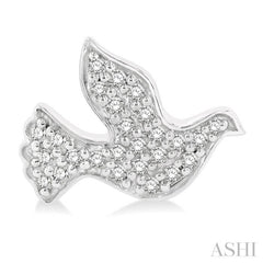 1/6 Ctw Petite Dove Round Cut Diamond Fashion Stud Earrings in 10K White Gold