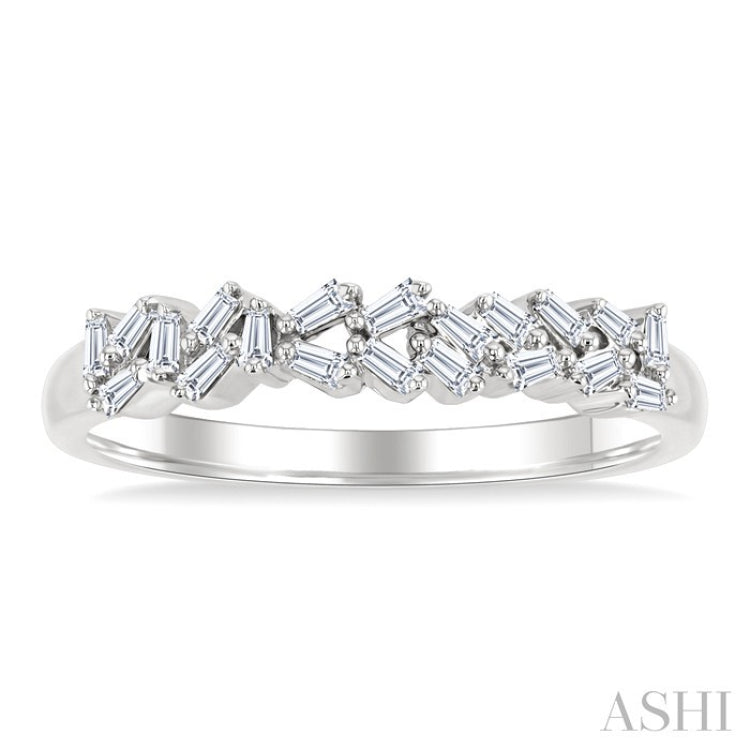1/5 Ctw Scatter Baguette Cut Diamond Fashion Ring in 14K White Gold