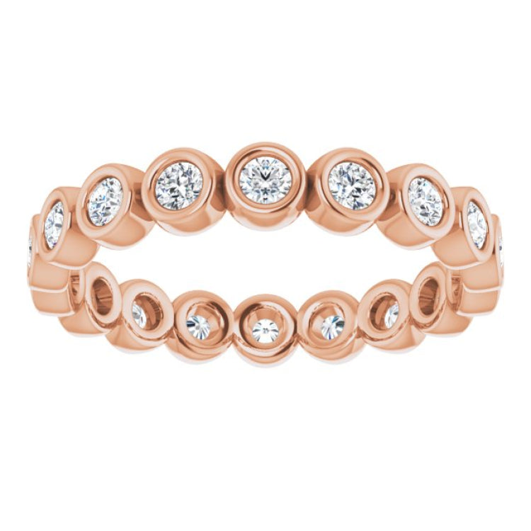 14K Rose 1/2 CTW Lab-Grown Diamond  Eternity Band Size 6.5