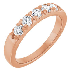 14K Rose 1/2 CTW Lab-Grown Diamond French-Set Anniversary Band