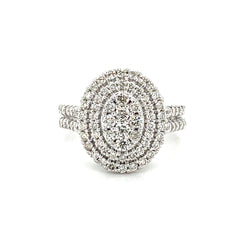 Oval Diamond Cluster Ring